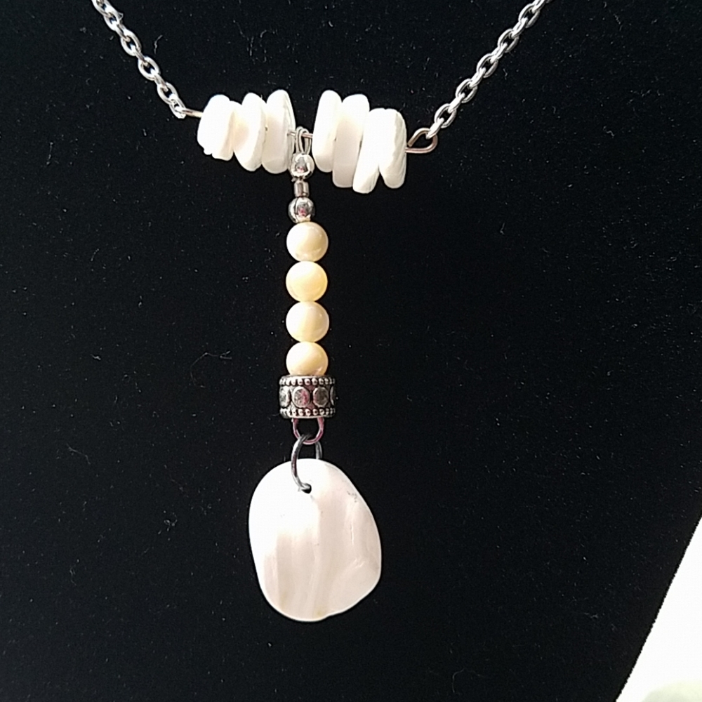 Handmade shell drop necklace